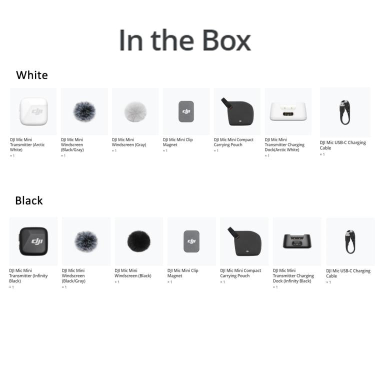 Trasmettitore originale DJI Mic Mini, Transmitter(Black), Transmitter(White)