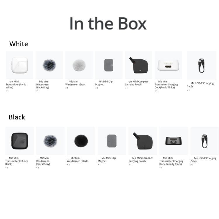 Trasmettitore originale DJI Mic Mini nero o bianco