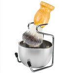Set di pennelli per barba da uomo in schiuma manuale da 3 pezzi/set, Nylon Wool Black, Nylon Wool Silver, Badger Hair Silver, Badger Hair Black