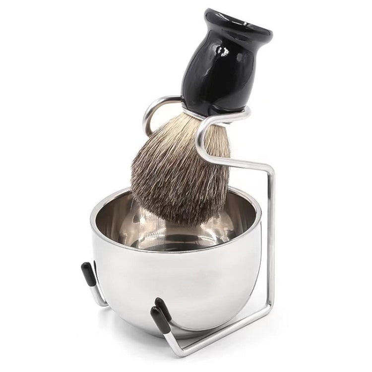 Set di pennelli per barba da uomo in schiuma manuale da 3 pezzi/set, Nylon Wool Black, Nylon Wool Silver, Badger Hair Silver, Badger Hair Black