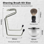 Set di pennelli per barba da uomo in schiuma manuale da 3 pezzi/set, Nylon Wool Black, Nylon Wool Silver, Badger Hair Silver, Badger Hair Black