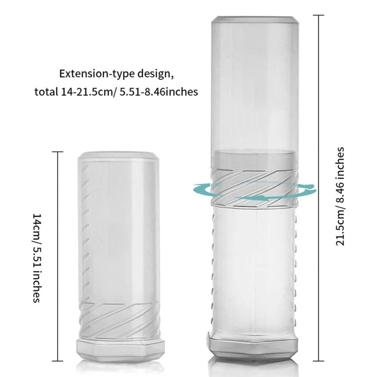 Tubo portaspazzole da barba in plastica trasparente