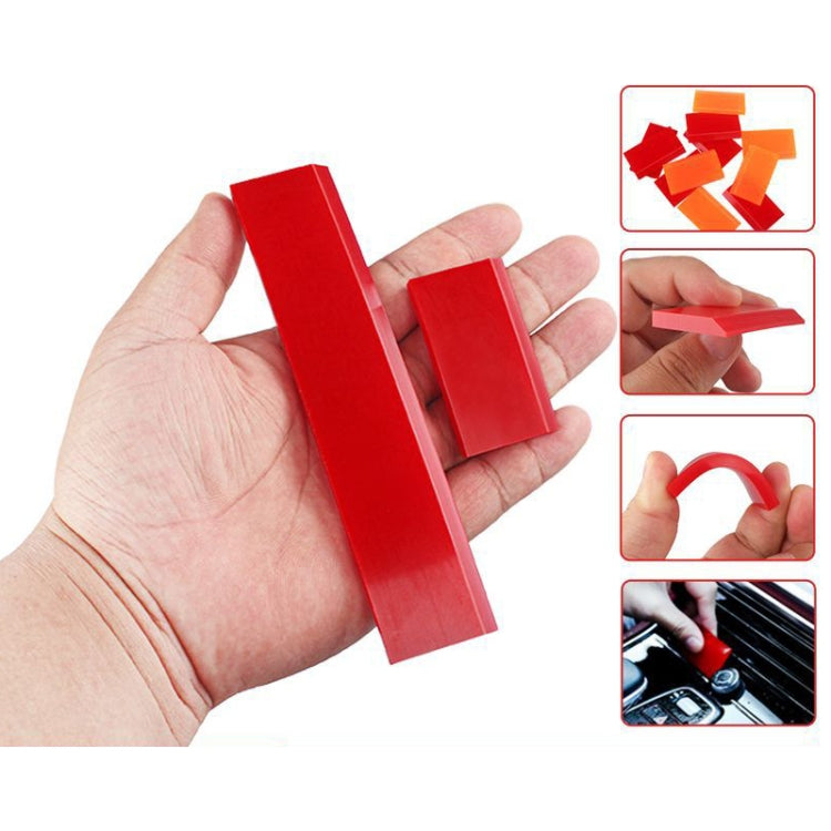 Raschietto in gomma morbida per pellicola per vetro per pulizia auto da 4 pezzi, Short Red, Long Red, Short  Orange, Long Orange
