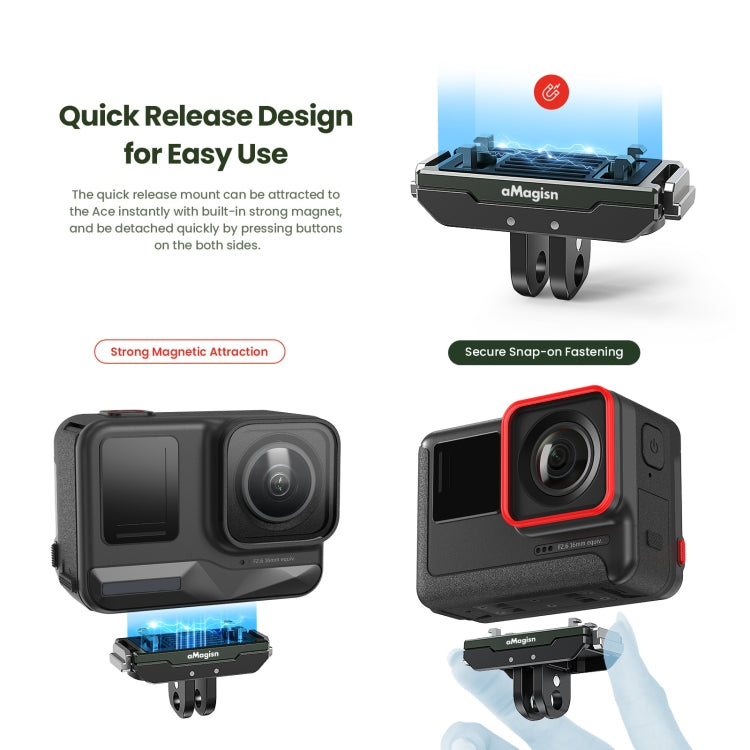 Sgancio rapido magnetico in metallo per Insta360 e GoPro