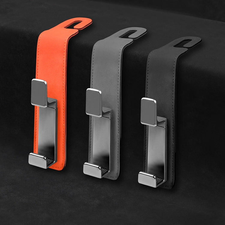 Gancio portaoggetti per sedile posteriore con gancio nascosto multifunzionale per auto, Black, Gray, Orange