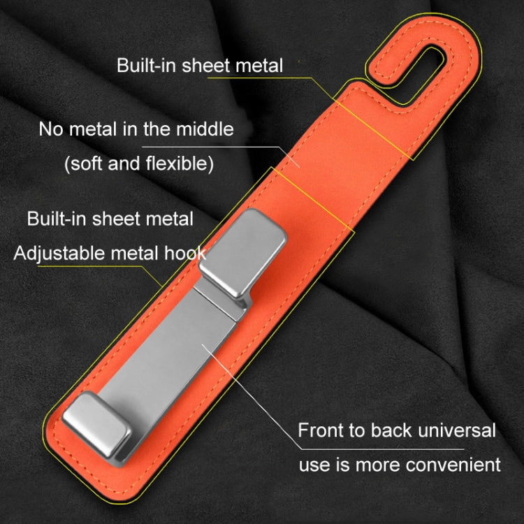 Gancio portaoggetti per sedile posteriore con gancio nascosto multifunzionale per auto, Black, Gray, Orange