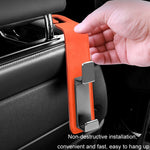 Gancio portaoggetti per sedile posteriore con gancio nascosto multifunzionale per auto, Black, Gray, Orange