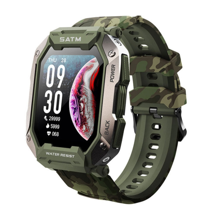 C20Plus Orologio intelligente per chiamate Bluetooth impermeabile con monitoraggio sanitario da 1,81 pollici, Black, Green, Camouflage Black, Camouflage Green, Black Leather, Brown Leather, Black Steel, Black Bamboo Knot, Black 3-Beads
