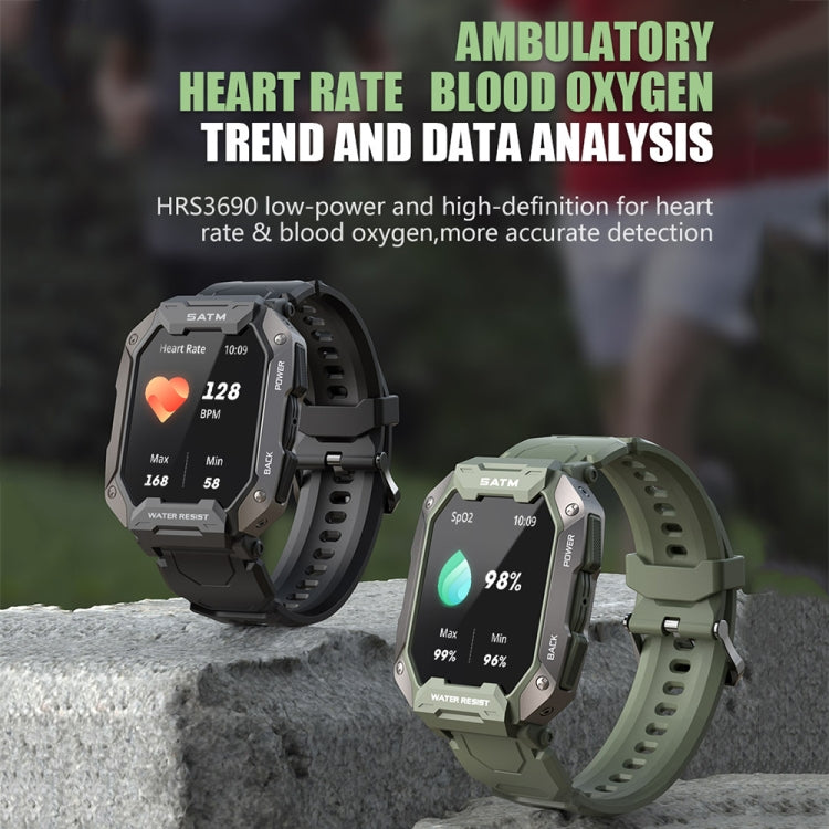 C20Plus Orologio intelligente per chiamate Bluetooth impermeabile con monitoraggio sanitario da 1,81 pollici, Black, Green, Camouflage Black, Camouflage Green, Black Leather, Brown Leather, Black Steel, Black Bamboo Knot, Black 3-Beads