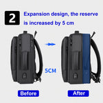 Zaino business espandibile impermeabile per laptop con porta USB