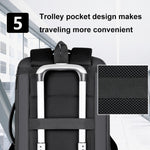 Zaino business espandibile impermeabile per laptop con porta USB