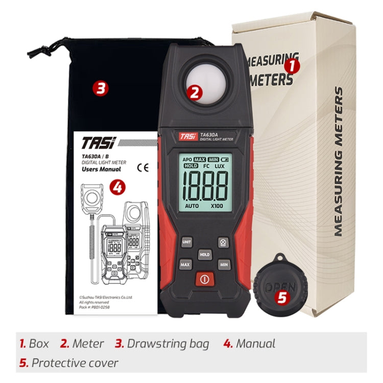 Misuratore di luce digitale Luxmetro TA630A LCD