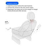 Caricabatterie retrattile a doppio filo per sedile posteriore per accendisigari per auto, Car Charger