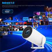 Proiettore intelligente HY300 PRO Proiettore portatile da 120 lumen con sistema Android 11.0, EU Plug, US Plug, UK Plug, AU Plug