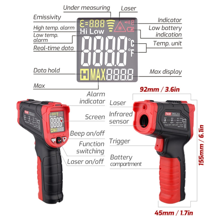 Termometro a infrarossi TASI TA601B/TA601C fino 880°C