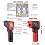 Termometro a infrarossi Termometro elettronico con schermo a colori, TASI TA601B -50-680 Degrees Celsius, TASI TA601C -50-880 Degrees Celsius