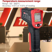 Termometro a infrarossi Termometro elettronico con schermo a colori, TASI TA601B -50-680 Degrees Celsius, TASI TA601C -50-880 Degrees Celsius