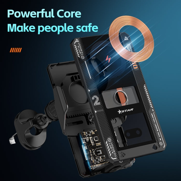 Supporto per telefono a induzione intelligente con caricatore per auto wireless con protocollo QI da 15 W, Black, Silver
