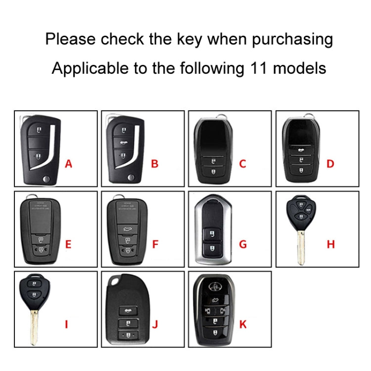 Per Toyota Car Key Cover Portachiavi multifunzionale Anti-smarrimento della targa, A, B, C, D, E, F, G, H, I, J, K