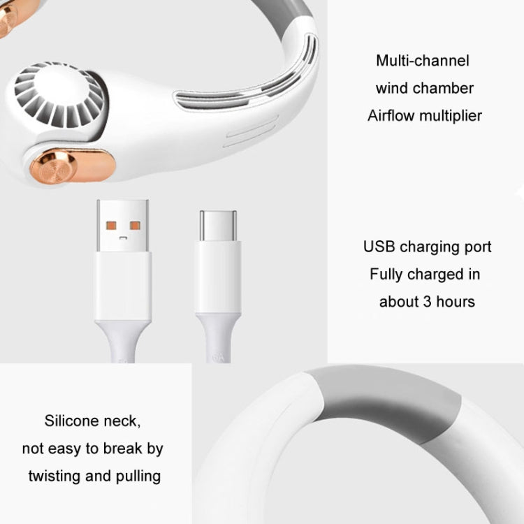 Mini ventilatore da collo in silicone USB portatile