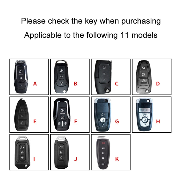 Per Ford Car Key Cover Portachiavi Anti-smarrimento della targa, A, B, C, D, E, F, G, H, I, J, K