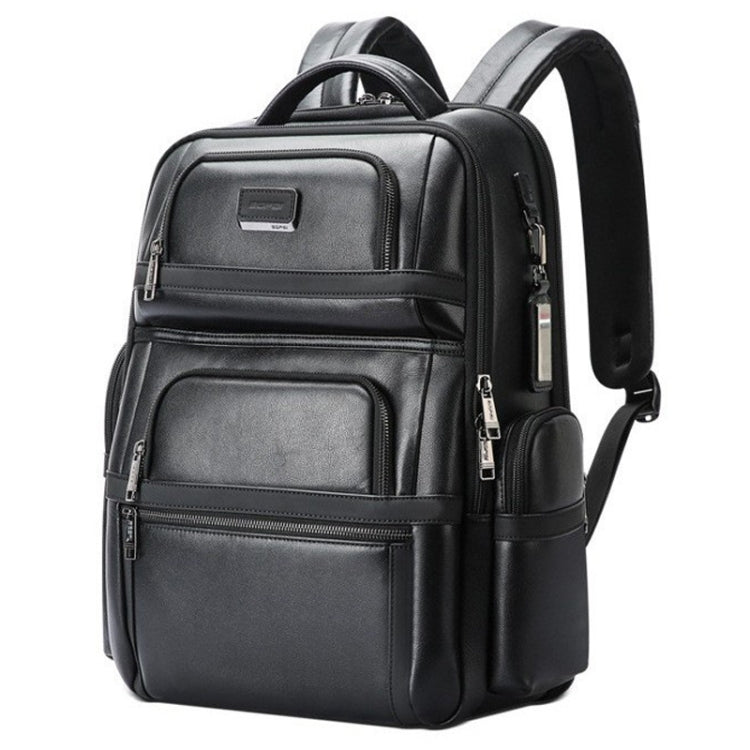 Zaino in pelle bovina con porta USB e Type-C 35x24x46cm