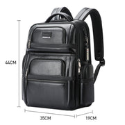 Bopai 61-17311 Zaino per laptop in pelle bovina di grande capacità a primo strato con porta USB + tipo C, 61-17311