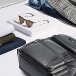 Zaino in pelle bovina con porta USB e Type-C 35x24x46cm