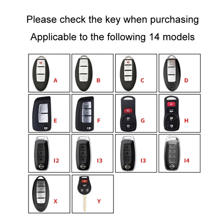 Per Nissan Car Key Cover Portachiavi Anti-perso Targa, A, B, C, D, E, F, G, H, I2, I3, I3 One-button Start, I4, X, Y