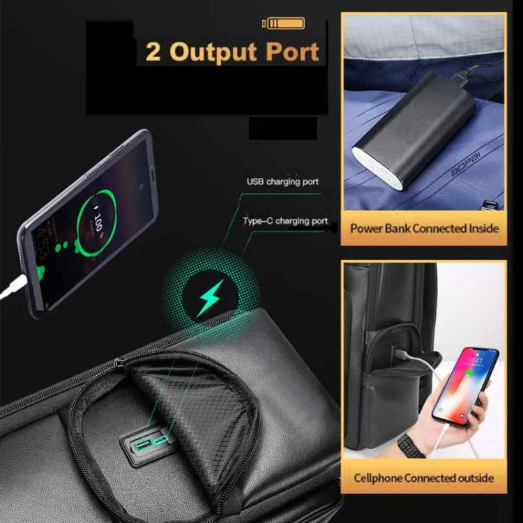 Zaino in pelle bovina impermeabile con porta USB e Type-C