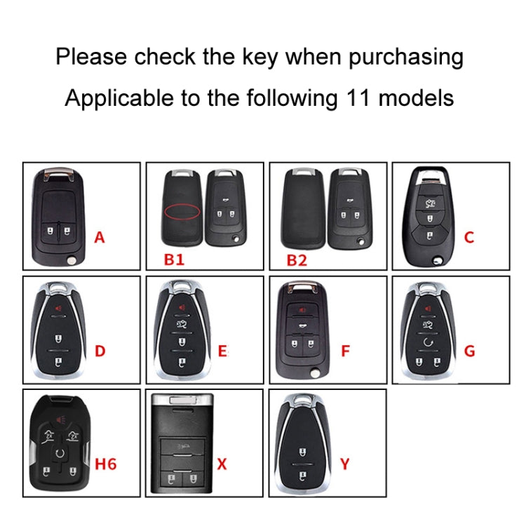 Per Chevrolet Car Key Cover Portachiavi multifunzionale Anti-smarrimento della targa, A, B1, B2, C, D, E, F, G, H6, X, Y