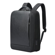 Bopai AL-61-122631B Zaino per laptop in pelle di vacchetta di grande capacità con porta USB+Type-C, AL-61-122631B