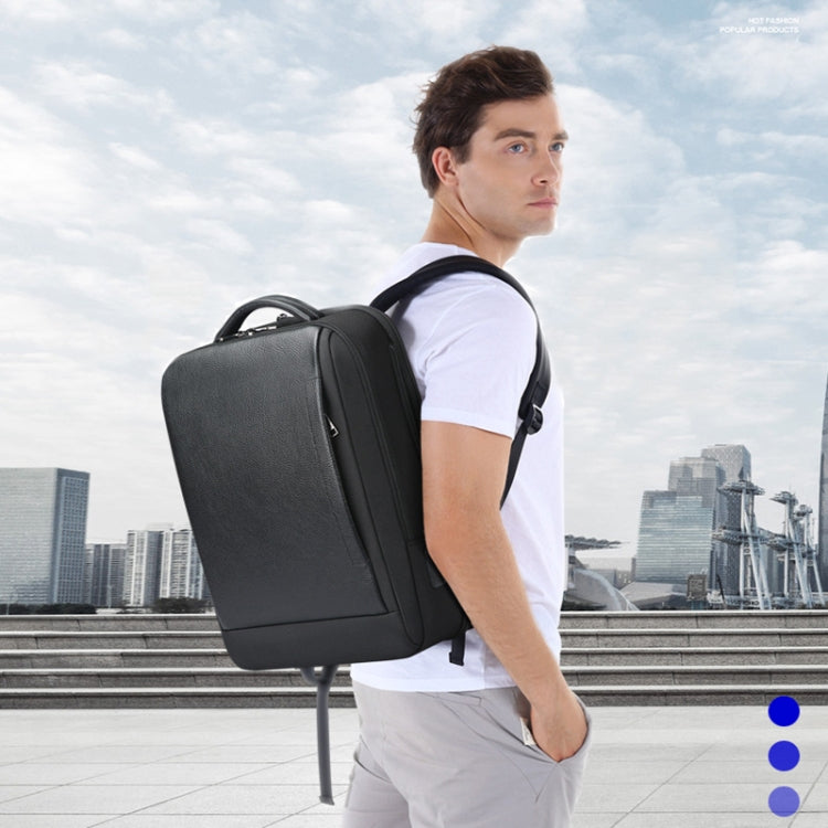 Zaino in pelle bovina con porta USB Type-C per laptop