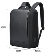 Bopai AL-61-122631B Zaino per laptop in pelle di vacchetta di grande capacità con porta USB+Type-C, AL-61-122631B