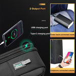 Zaino in pelle bovina con porta USB Type-C per laptop
