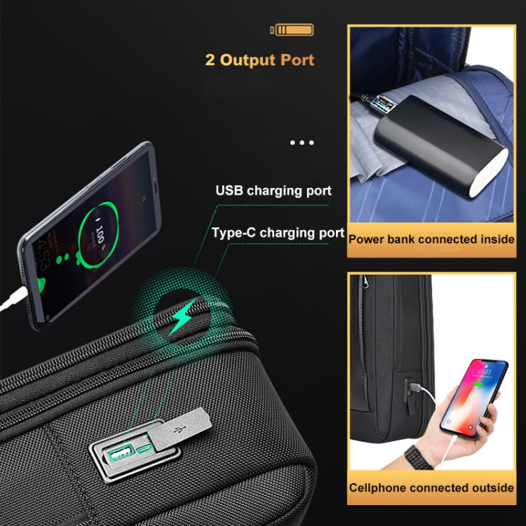 Zaino in pelle bovina con porta USB Type-C per laptop