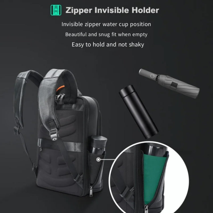 Zaino in pelle bovina con porta USB Type-C per laptop