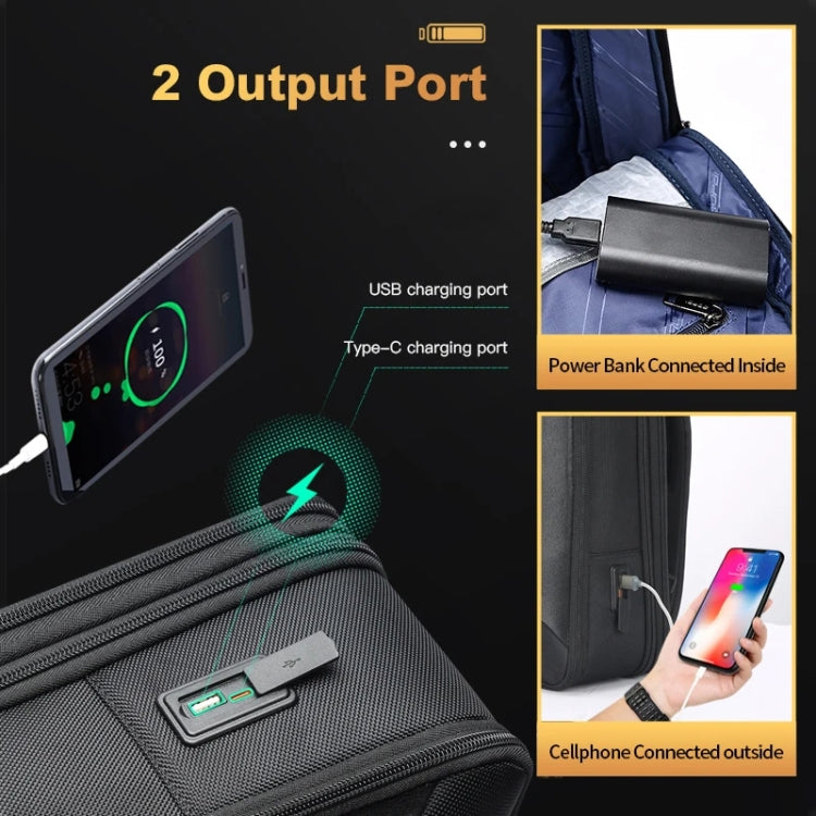 Zaino impermeabile da viaggio con porta USB e Type-C
