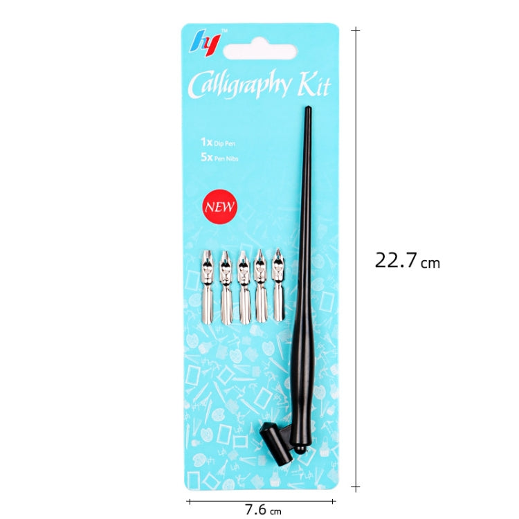 Set di penne per calligrafia con barra inclinata, penna per cartoni animati Manga con pennino a 5 penne