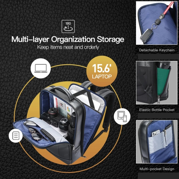 Zaino lavoro in pelle bovina con porta USB e Type-C