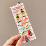 10 pz/set Fasce per capelli adorabili per bambini Anello per capelli piccolo infrangibile per bambini, Flowers 1, Avocado, Fruits And Vegetables, Flowers 2, Colorful Eight Petal Flowers, Pink Candy, Frog Animals, Ice Cream, Watermelon Fruits           ...