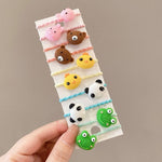 10 pz/set Fasce per capelli adorabili per bambini Anello per capelli piccolo infrangibile per bambini, Flowers 1, Avocado, Fruits And Vegetables, Flowers 2, Colorful Eight Petal Flowers, Pink Candy, Frog Animals, Ice Cream, Watermelon Fruits           ...