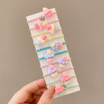 10 pz/set Fasce per capelli adorabili per bambini Anello per capelli piccolo infrangibile per bambini, Flowers 1, Avocado, Fruits And Vegetables, Flowers 2, Colorful Eight Petal Flowers, Pink Candy, Frog Animals, Ice Cream, Watermelon Fruits           ...