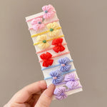 10 pz/set Fasce per capelli adorabili per bambini Anello per capelli piccolo infrangibile per bambini, Flowers 1, Avocado, Fruits And Vegetables, Flowers 2, Colorful Eight Petal Flowers, Pink Candy, Frog Animals, Ice Cream, Watermelon Fruits           ...