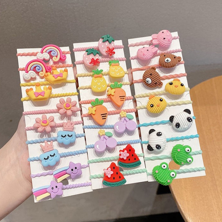 10 pz/set Fasce per capelli adorabili per bambini Anello per capelli piccolo infrangibile per bambini, Flowers 1, Avocado, Fruits And Vegetables, Flowers 2, Colorful Eight Petal Flowers, Pink Candy, Frog Animals, Ice Cream, Watermelon Fruits           ...