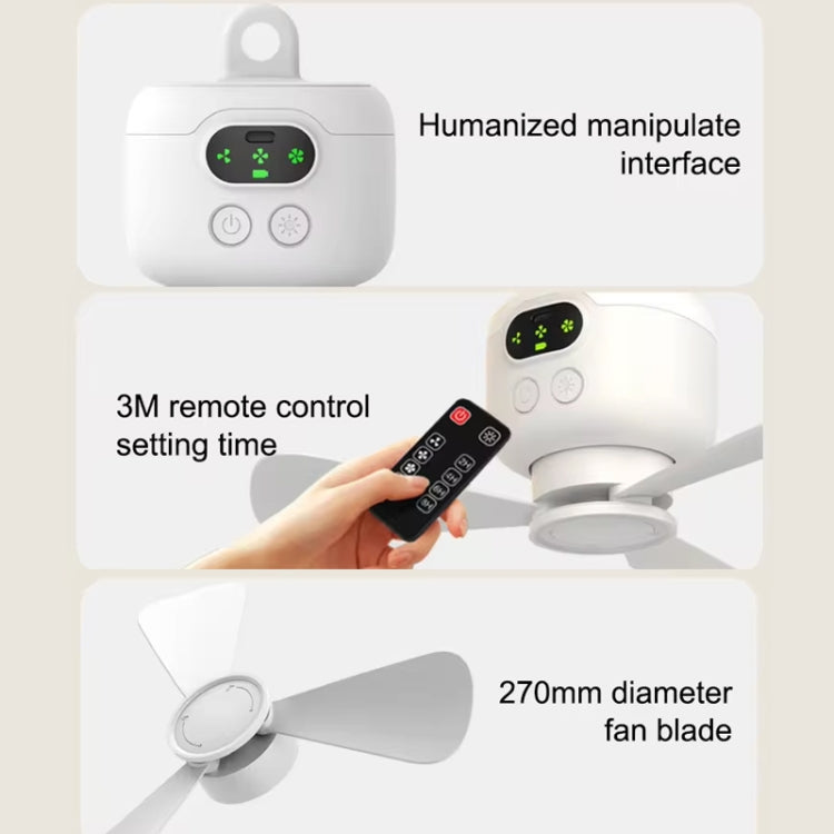 Mini ventilatore portatile con luce e telecomando 8000mAh