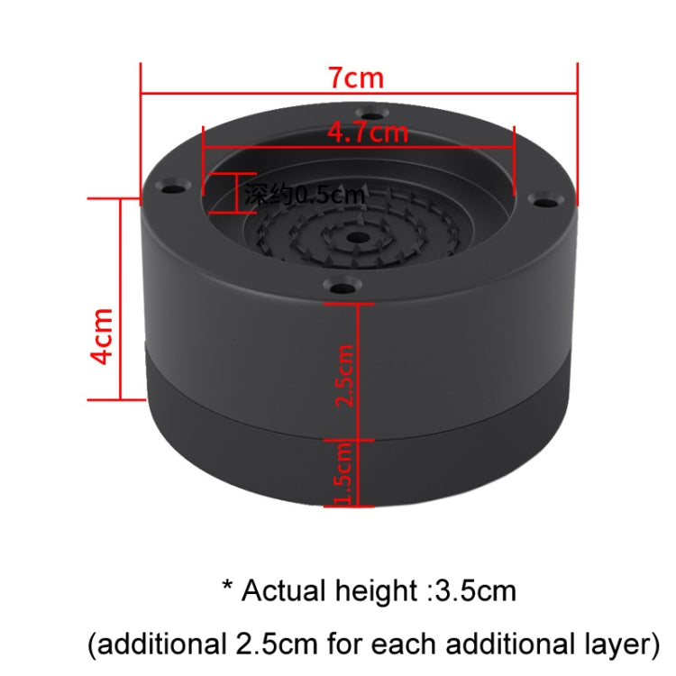 Base per lavatrice, poggiapiedi fissi ammortizzanti rialzati antiscivolo, Black 3.5cm, Black 6cm, Black 8.5cm