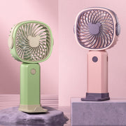 Mini ventilatore multifunzionale portatile portatile con funzione di supporto per telefono, Pink Purple with Battery, Yellow Green with Battery, Pink Purple no Battery, Yellow Green no Battery