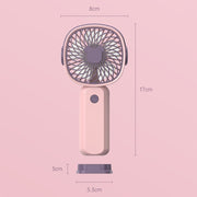 Mini ventilatore multifunzionale portatile portatile con funzione di supporto per telefono, Pink Purple with Battery, Yellow Green with Battery, Pink Purple no Battery, Yellow Green no Battery