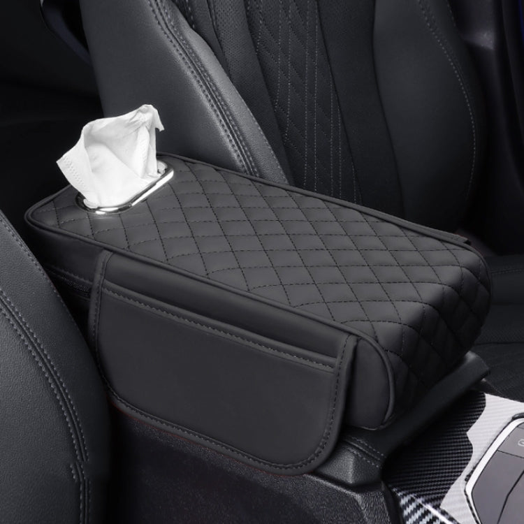 Scatola per braccioli per auto, scatola per fazzoletti interni ampliata, Black, Volcanic Red, Mocha Brown, Beige, Black Red, Gray, Brown